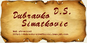Dubravko Simatković vizit kartica